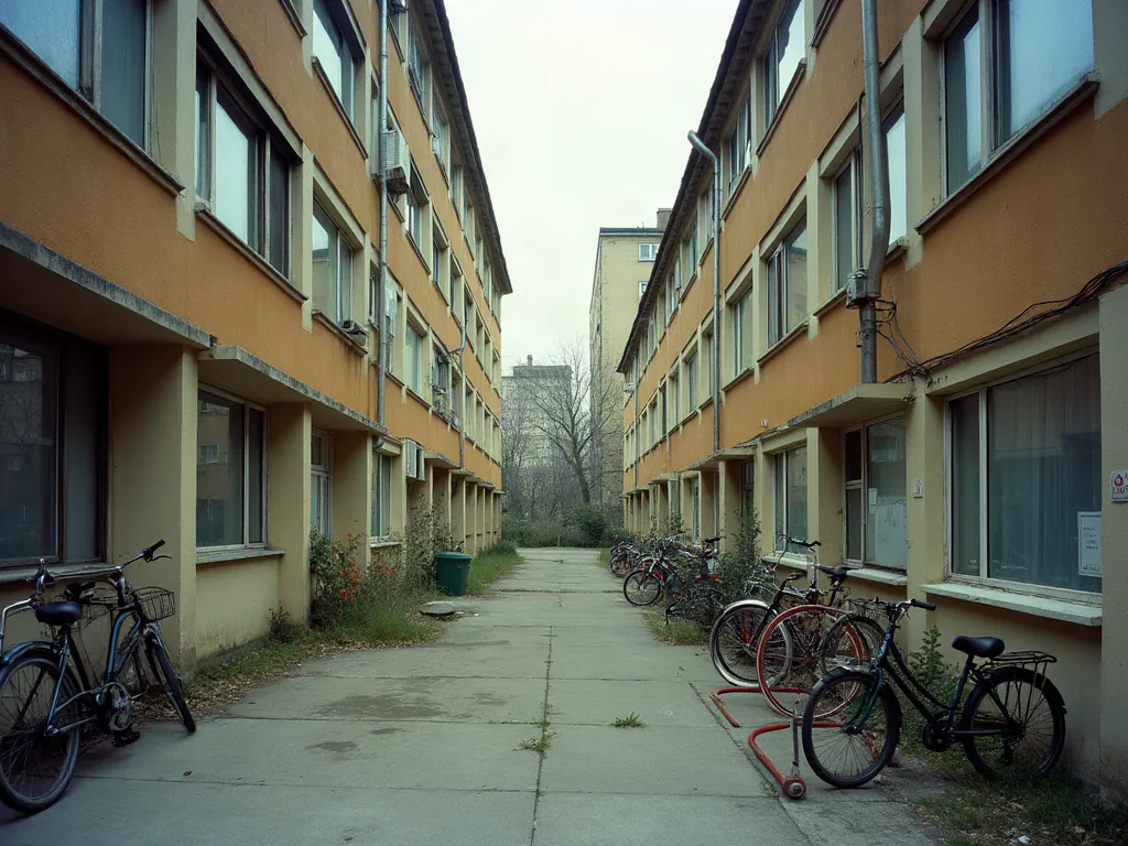 Bobigny : quels quartiers éviter avant d'acheter ou de louer ? Cour intérieure entre deux immeubles d'un grand ensemble d'habitat social