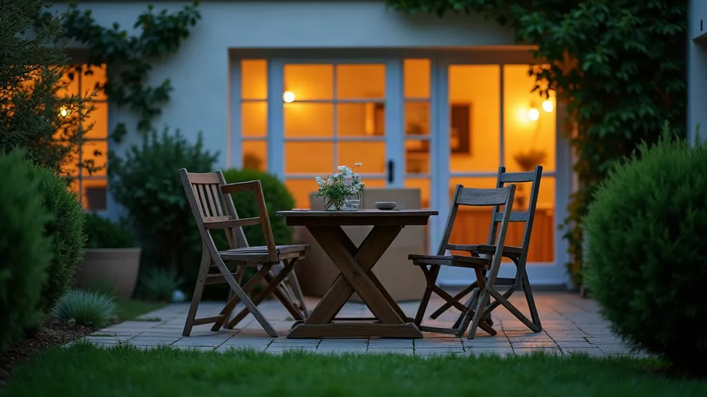 Jardin d'une maison au crépuscule illustrant la séparation des biens du couple