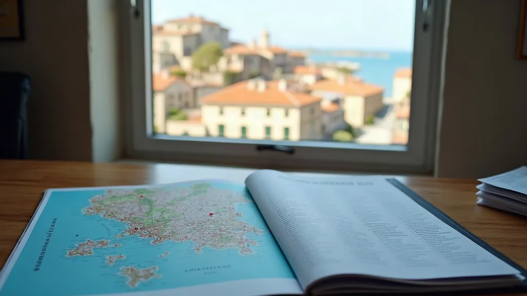 Quartiers à Sète à éviter : que disent vraiment les chiffres en 2026 ? Bureau d'agence immobilière avec plan de ville et vue sur les toits d'une commune du littoral