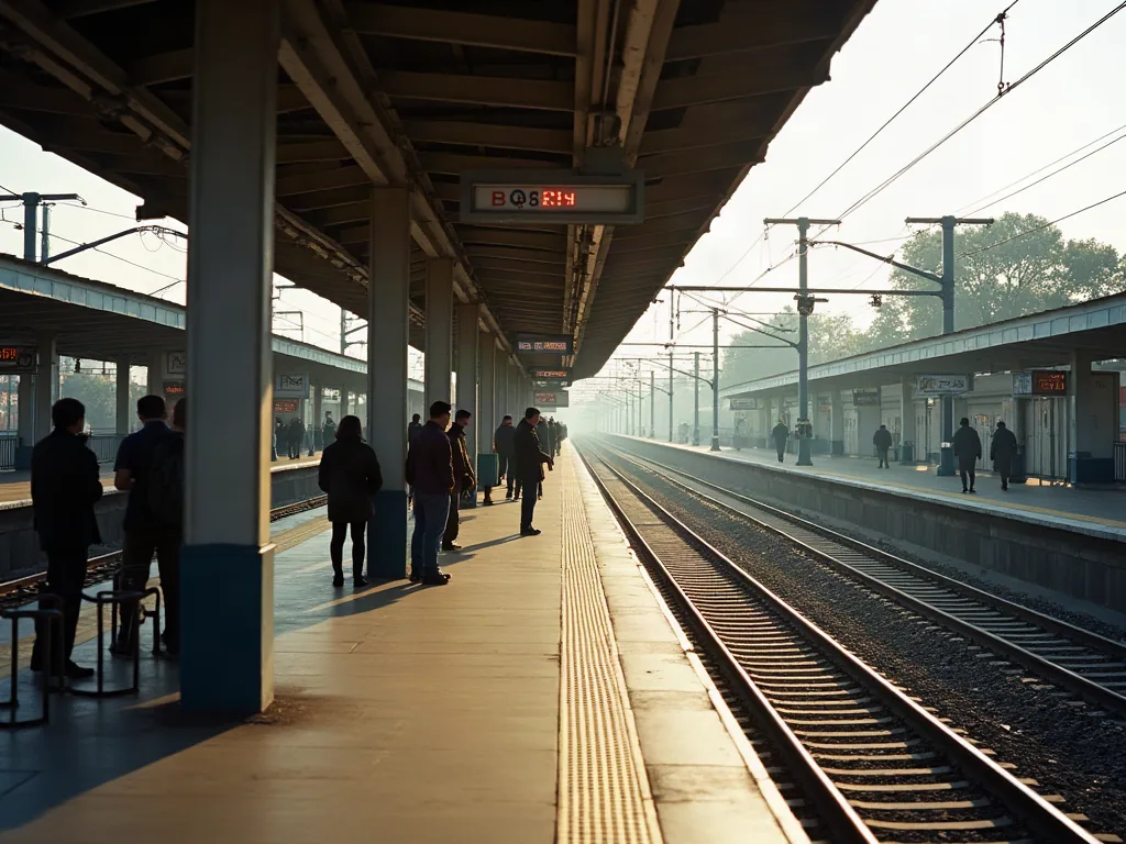 Quai de gare RER dans une zone résidentielle d'Essonne